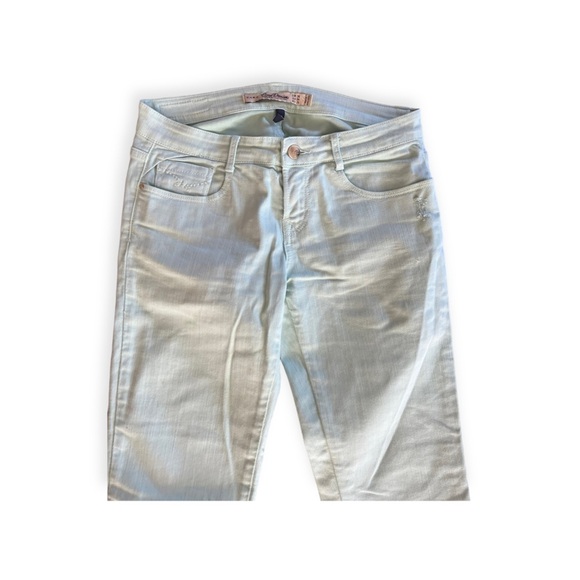ZARA trafaluc Core denim collection jeans slim Size 4 small Light Green - Picture 2 of 9